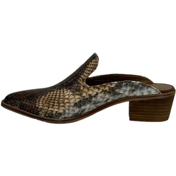 Chinese Laundry Marnie Python Snake Print Mule Stacked Heel Loafers Clogs US 6 - Picture 2 of 9